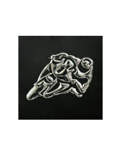 Label en 3D de forme MOTO Argent. 1 pièce.