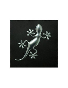 Label en 3D de forme LEZARD Chromé. 1 pièce.