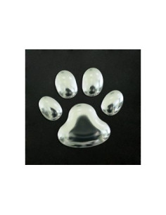 Label en 3D de forme PATTE Chrome. 1 pièce.