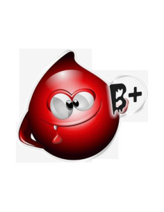 Label en 3D Groupe Sanguin : B+   Format : 54.1X46.8mm