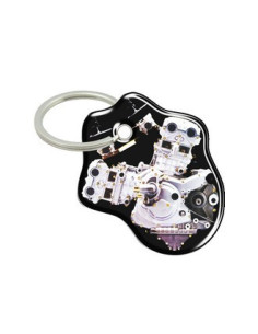 Porte-cléfs en Résine bicylindre "DUCATI" Format : 40x40mm