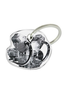 Porte-cléfs en Résine bicylindre "MOTOGUZZI" Format : 40x40mm
