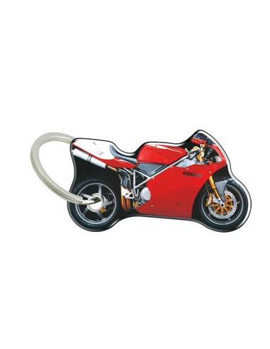 Porte-cléfs en Résine "DUCATI ROUGE" Format : 40x40mm