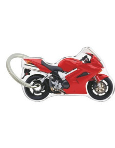 Porte-cléfs en Résine "HONDA VFR 2002 ROUGE" Format : 40x40mm