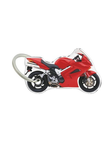 Porte-cléfs en Résine "HONDA VFR 2002 ROUGE" Format : 40x40mm