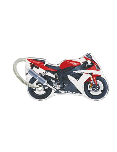 Porte-cléfs en Résine "YAMAHA R1 ROUGE" Format : 40x40mm