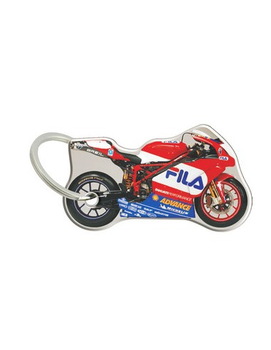 Porte-cléfs en Résine "DUCATI 999 SUPERBIKE" Format : 40x40mm