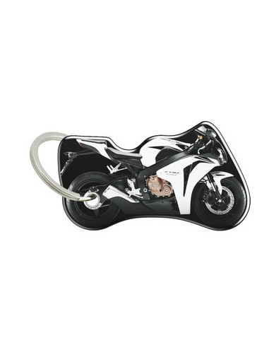 Porte-cléfs en Résine "HONDA CBR 1000 BLANC 2008" Format : 40x40mm