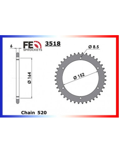 COUR AC XT500-XT400'81 42 520