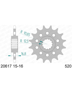 Pignon AFAM pour moto au pas de 520