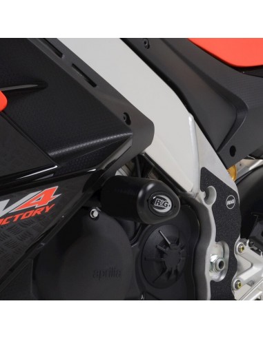 Tampons de protection R&G RACING Aero - noir Aprilia RSV4 1100 Factory