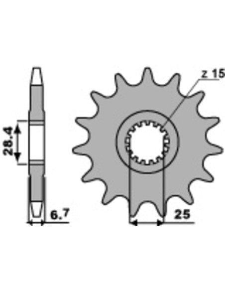 Pignon PBR acier standard 2168 - 520