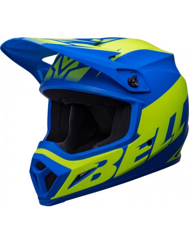 Casque BELL MX-9 Mips - Disrupt Matte Classic Blue/Hi-Viz Yellow