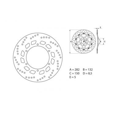 DISQUE DE FREIN BREMBO FIXE AVANT DR/GCH YAMAHA FJR/XTZ