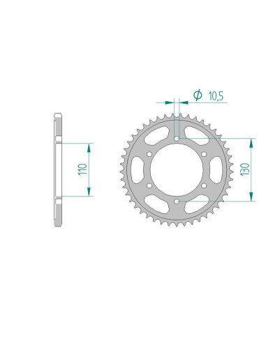 Kit chaine AFAM acier YAMAHA MT 07 2014 2015