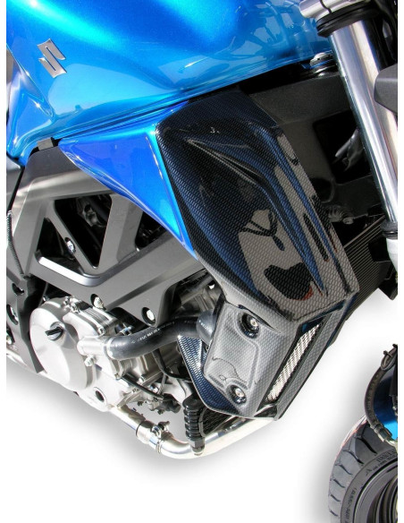 Ecopes Ermax pour  SV 650 N 2003/2011 gris métal bleuté/look carbone argent 