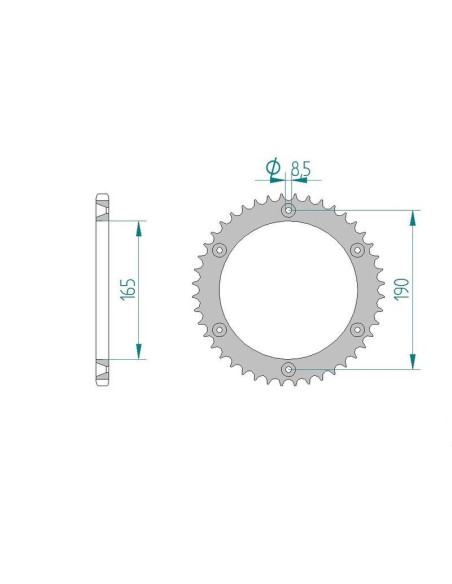 Kit chaine AFAM alu KTM 250 GS 1984-1985 520