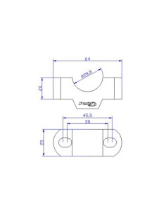 Pontets 3740 PUIG, couleur argent ou noir, Hauteur 20mm Ø 29mm 