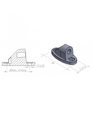 Adaptateurs de rétroviseurs 9576 droit ou gauche - Honda CBR650F 2014-2018, CBR500R 2013-2018, CBR600RR 2013-2016 