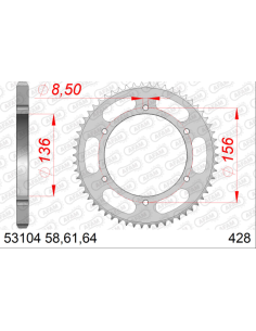 Couronne acier 428 pour Fantic