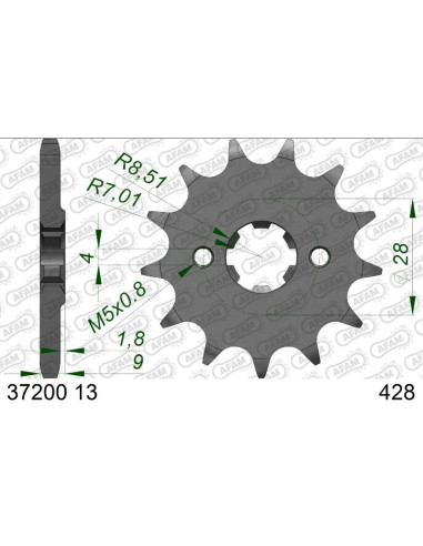 Kit Chaîne AFAM Acier APRILIA SX 125...