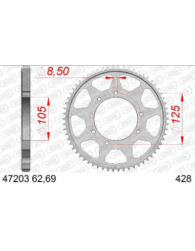 Kit Chaîne AFAM Acier APRILIA SX 125...