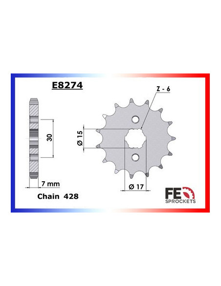 CRF.100 '04/13 14X50 RK428MXZ *