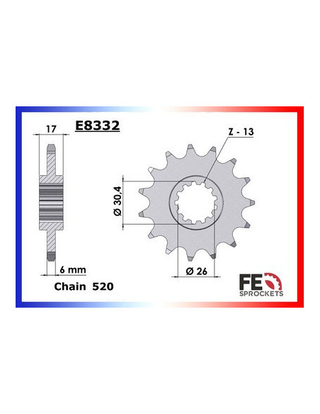 CBR.600.RR'03/06 16X42 RK520FEX  Racing (Transformation en 520)
