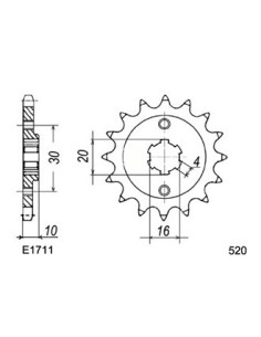 125.PLANET '98/02 14X43 RK520MXZ  Roues 5 Bâtons 2