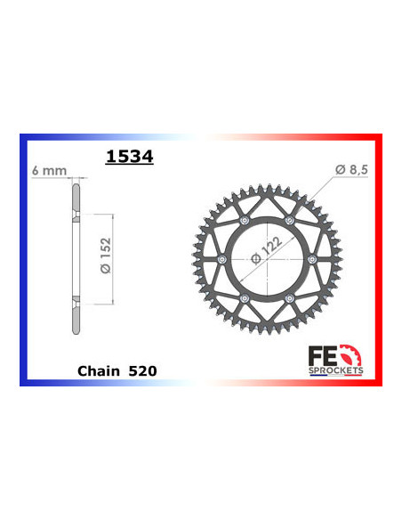 125.RR/RR RACING 2T '18/23 13X50 RK520MXZ