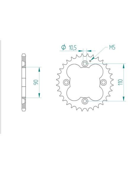 Kit chaine DID  ACIER ADLY 300 THUNDERBIKE 2004 à 2005