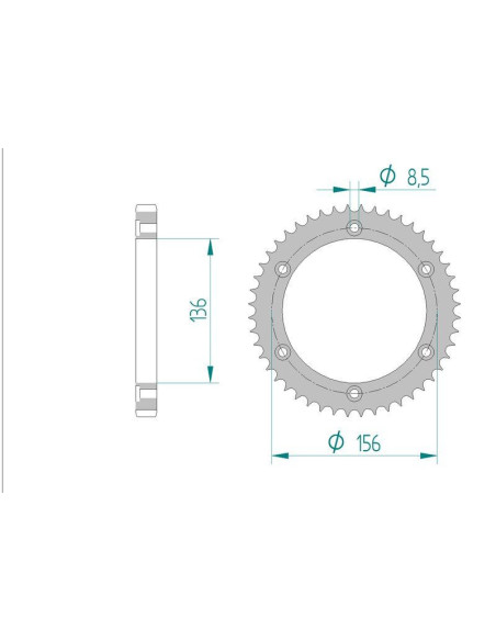 Kit chaine DID  ACIER AJP 125 PR4 SM 2004 à 2011