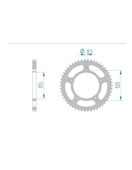 Kit chaine DID  ACIER APRILIA MX 50 SM 2003 à 2005