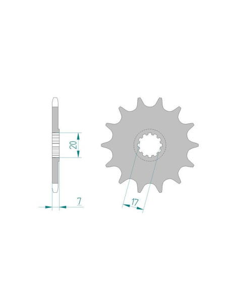 Kit chaine DID  ACIER APRILIA RX 50   420 1995 à 1998