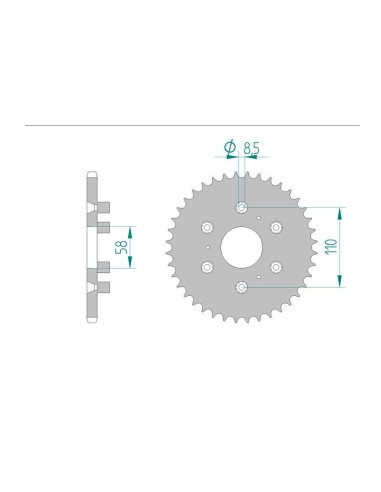 Kit chaine DID  ACIER APRILIA CLASSIC 125 1996 à 1998