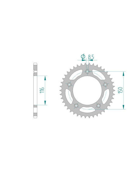 Kit chaine DID  ACIER APRILIA RS 250 1995 à 2003