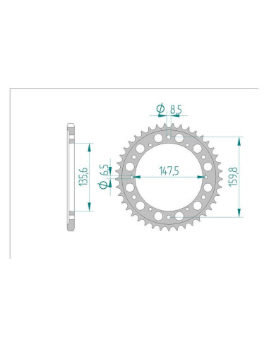 Kit chaine DID  ALU APRILIA TX/TXR  311/312    0 à    0