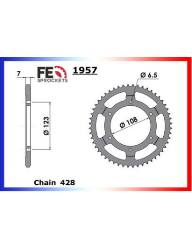 XR6.50 '01 12X52 RK428MXZ  (Adaptation en 428)