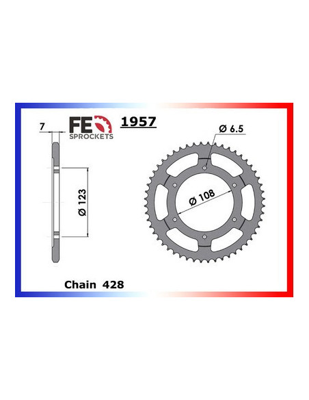 XR6.50 '01 12X52 RK428MXZ  (Adaptation en 428)