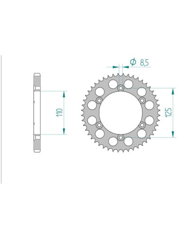 Kit chaine DID  ALU BETA 125 TECHNO    0 à    0