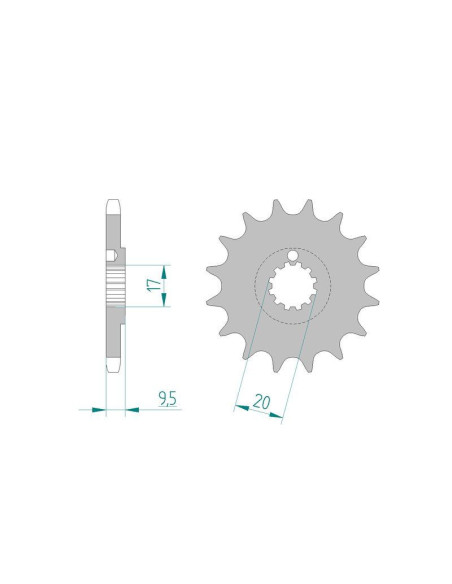 Kit chaine DID  ALU BETA 125 ZERO    0 à    0