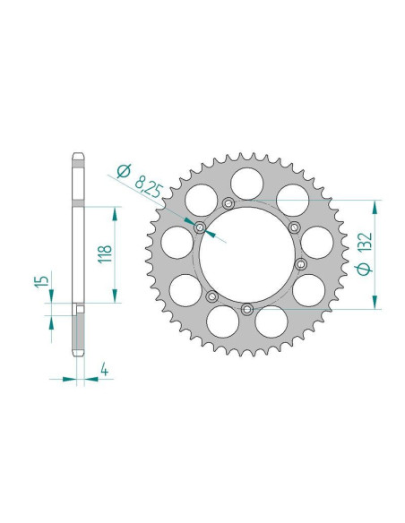 Kit chaine DID  ALU BETA 200 ALP 4 STROKE 2000 à 2003