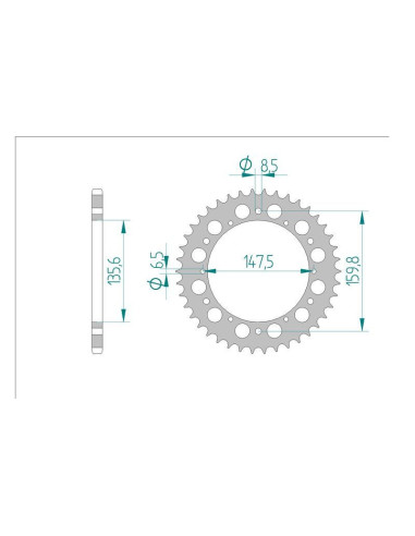 Kit chaine DID  ALU BETA 240 TR33/34 1986 à 1988