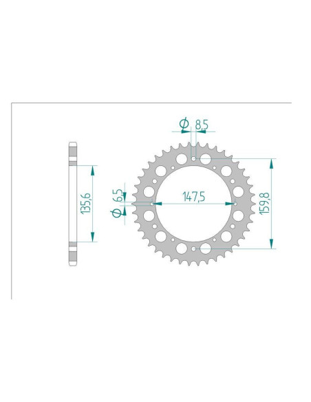 Kit chaine DID  ALU BETA 240 TR33/34 1986 à 1988