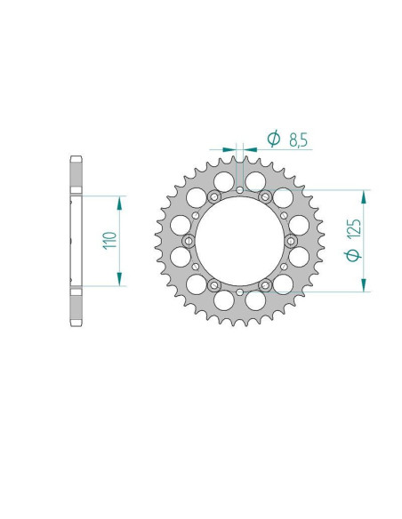 Kit chaine DID  ALU BETA 240 ZERO/GARA 1992 à 1993