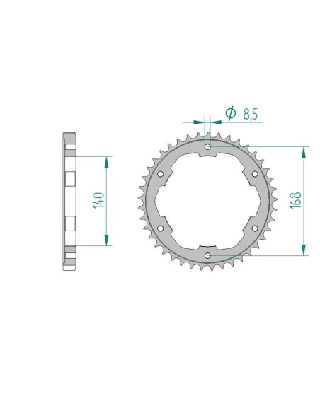 Kit chaine DID  ACIER BMW F 650 GS   K72 bolts/vis 8.5 mm 2008 à 2008