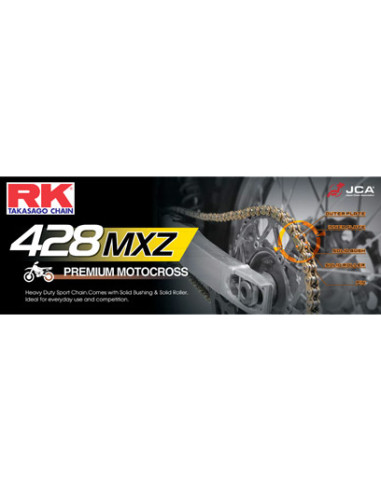 CHAINE RK 428MX 060 MAILLONS avec Attache Rapide.