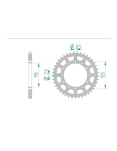 Kit chaine DID  ACIER CAGIVA 125 BLUES 1987 à 1995