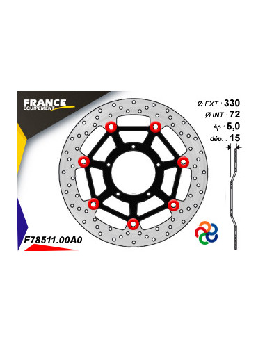 Disque de frein Gamme Essentiel FE FL78511 / Oeillets Couleurs