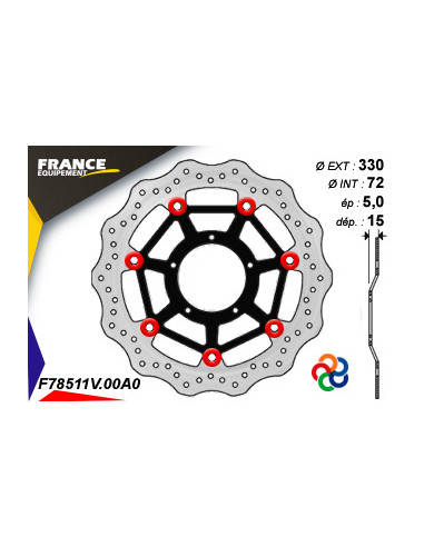 Disque de frein Gamme Essentiel FE FL78511V / Oeillets Couleurs